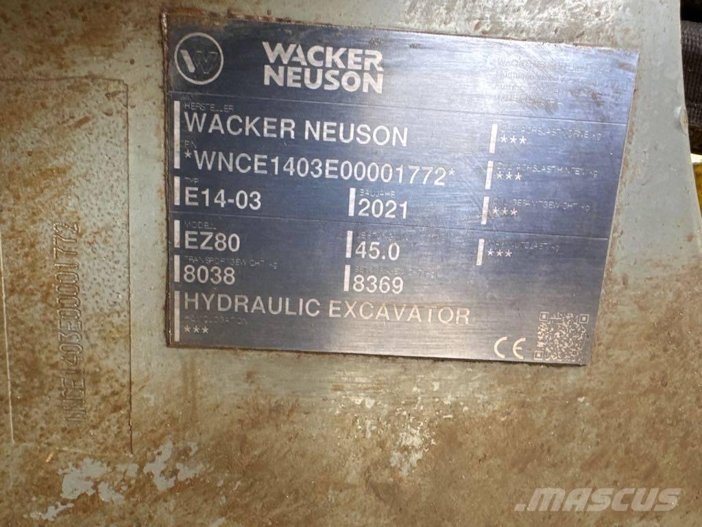Wacker Neuson EZ80 大型油圧ショベル12t以上（パワーショベル・ユンボ）
