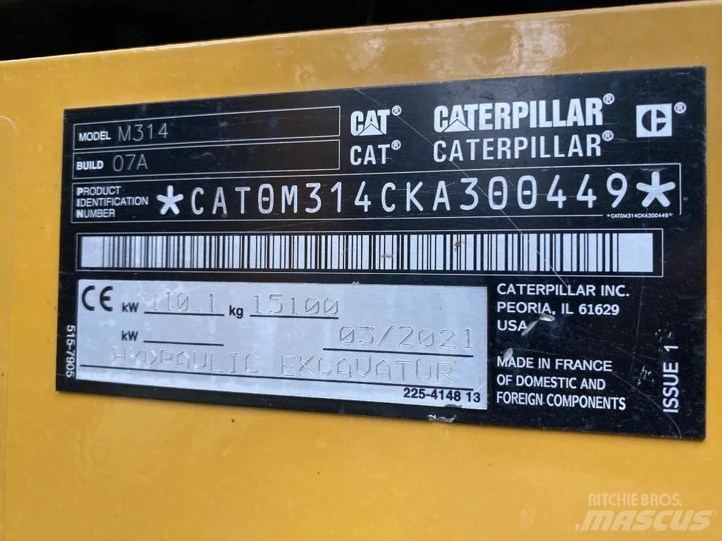 CAT 314 Next gen ホイール式油圧ショベル（パワーショベル・ユンボ・バックホー）