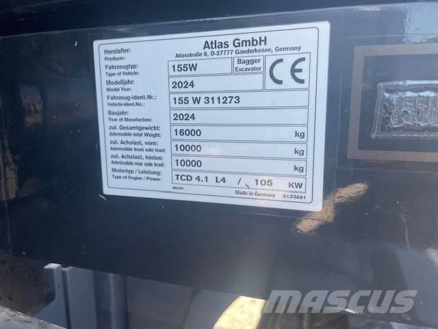 Atlas 155 W ホイール式油圧ショベル（パワーショベル・ユンボ・バックホー）