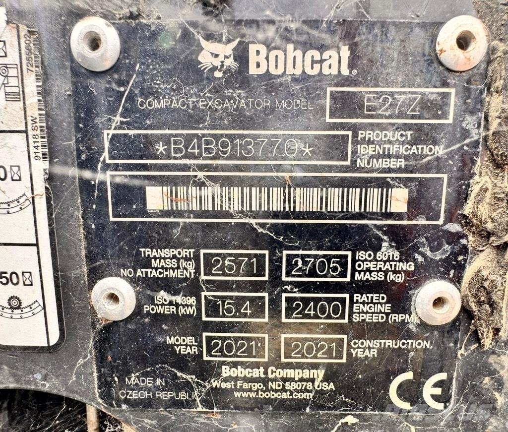 Bobcat E 27z ミニ油圧ショベル 7t以下（ミニユンボ・ミニディガー）