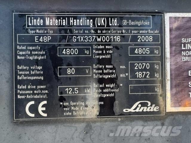Linde E48P バッテリーフォークリフト