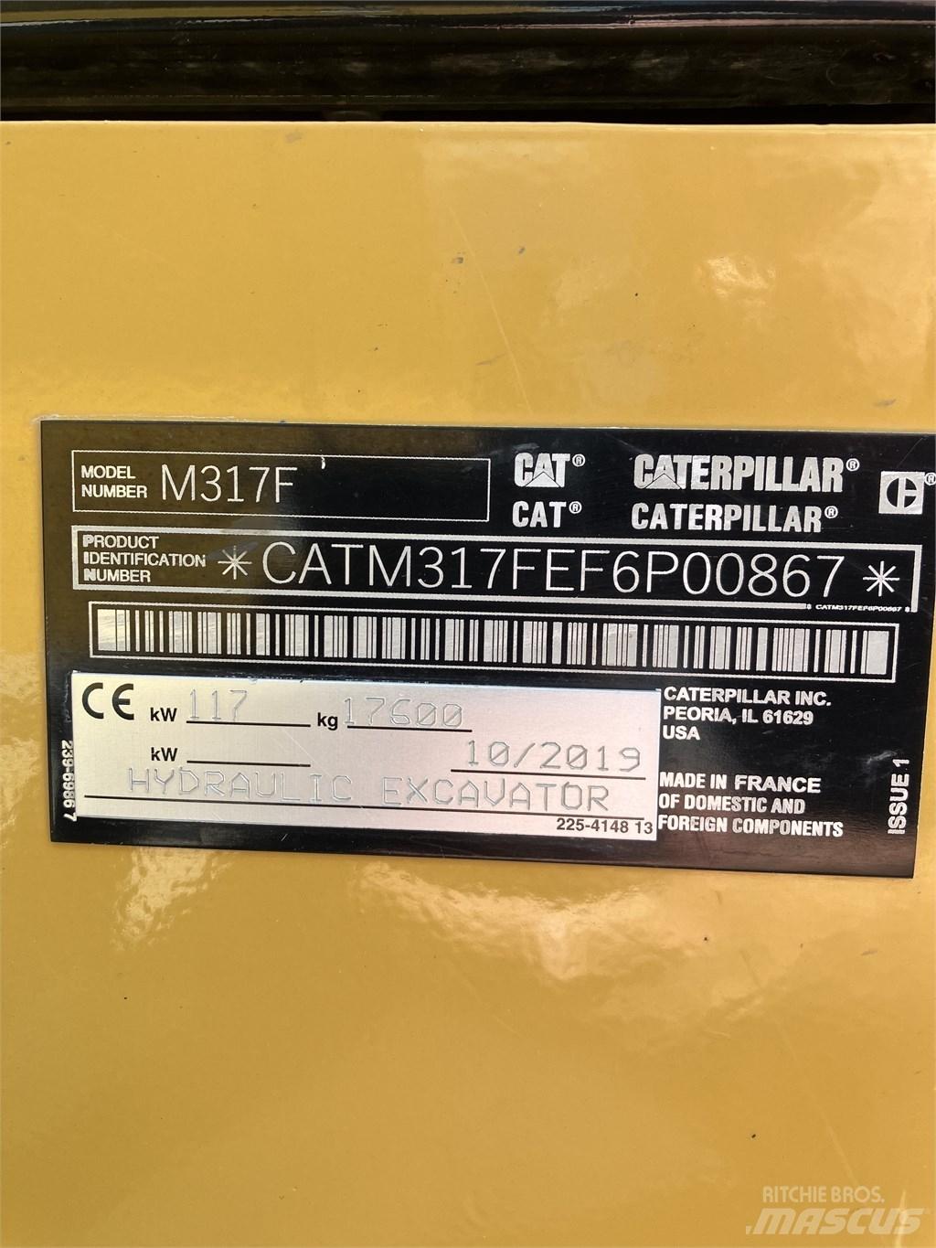 CAT 317 F ホイール式油圧ショベル（パワーショベル・ユンボ・バックホー）