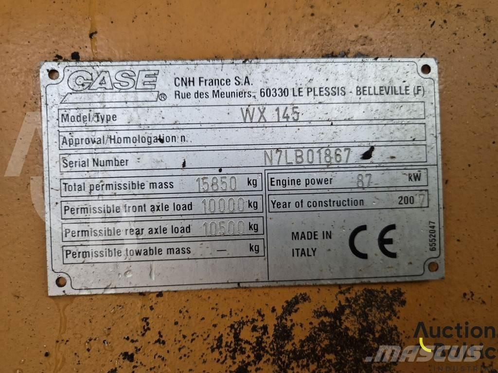 CASE WX 145 ホイール式油圧ショベル（パワーショベル・ユンボ・バックホー）