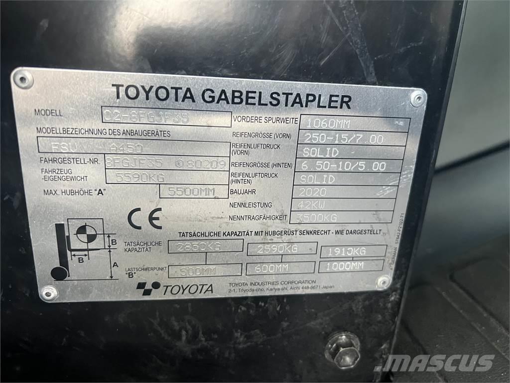 Toyota 8FGJF35 LPGフォークリフト