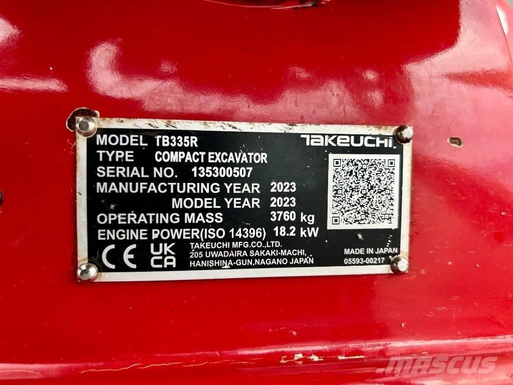 Takeuchi TB 335R V3 ミニ油圧ショベル 7t以下（ミニユンボ・ミニディガー）