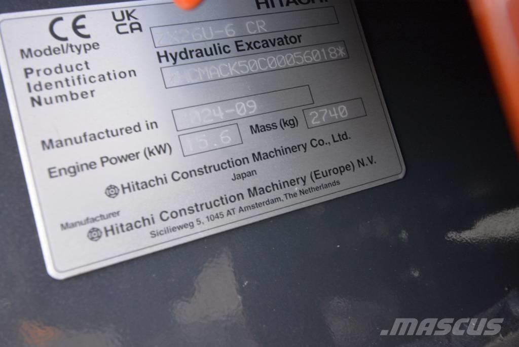 Hitachi ZX 26 U-6 ミニ油圧ショベル 7t以下（ミニユンボ・ミニディガー）