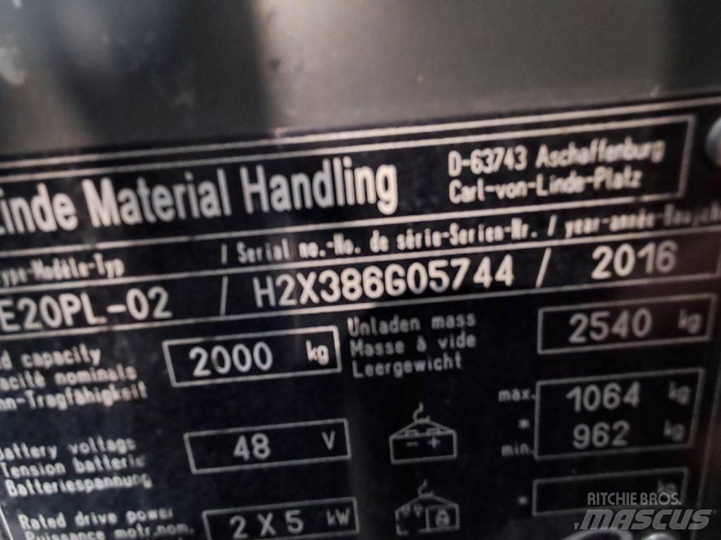 Linde E20PL-02 バッテリーフォークリフト