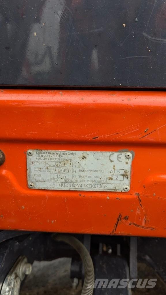 Kubota U 27-4 ミニ油圧ショベル 7t以下（ミニユンボ・ミニディガー）