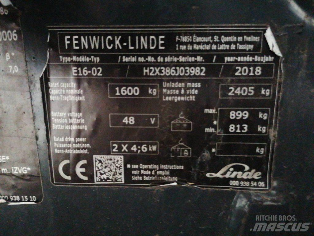 Linde E16-02 バッテリーフォークリフト