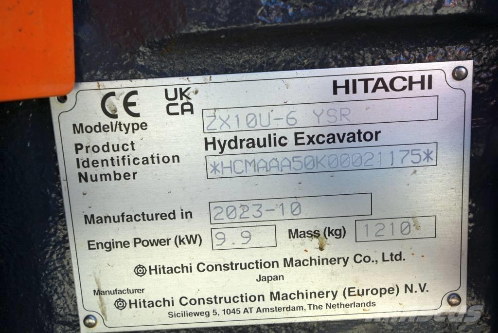 Hitachi ZX 10U-6 ミニ油圧ショベル 7t以下（ミニユンボ・ミニディガー）