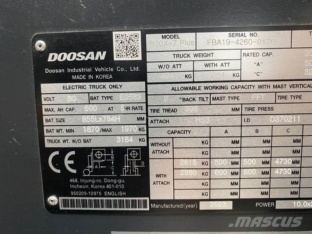 Doosan B30X-7 バッテリーフォークリフト