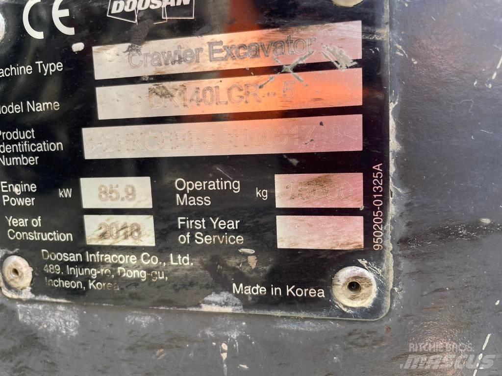 Doosan DX 140 LCR 大型油圧ショベル12t以上（パワーショベル・ユンボ）