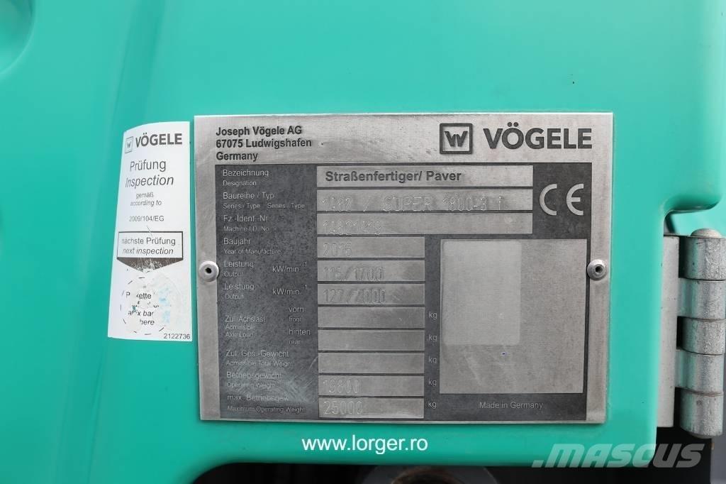 Vögele Super 1800 - 3i アスファルトフィニッシャ