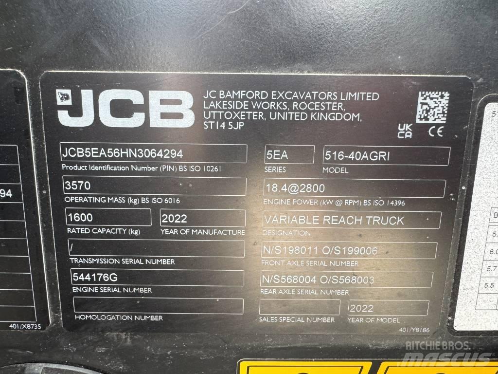 JCB 516-40AGRI テレスコーピックハンドラー