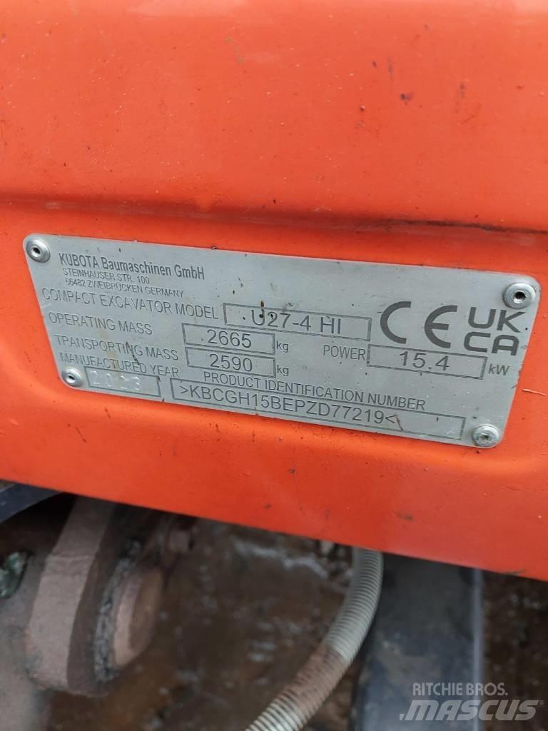 Kubota U 27-4 ミニ油圧ショベル 7t以下（ミニユンボ・ミニディガー）