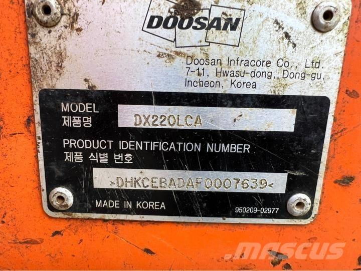 Doosan DX220LCA 中型油圧ショベル 7ｔ-12ｔ（ユンボ・パワーショベル・バックホー）