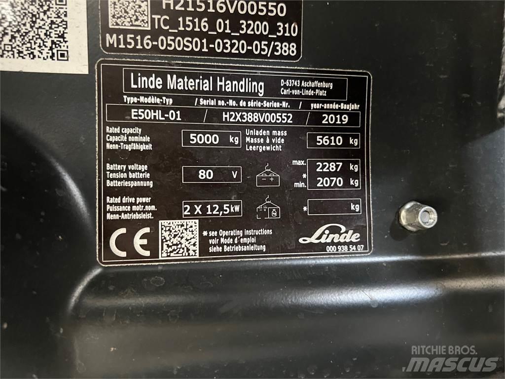 Linde E50HL-01 バッテリーフォークリフト