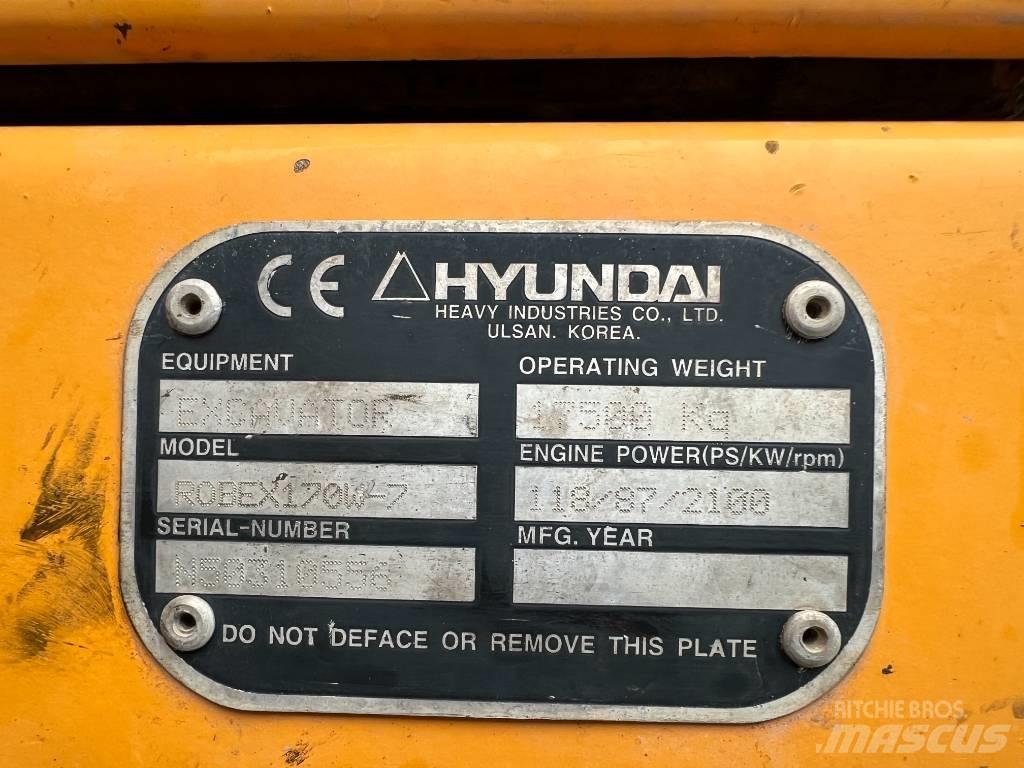 Hyundai R 170W-7 ホイール式油圧ショベル（パワーショベル・ユンボ・バックホー）