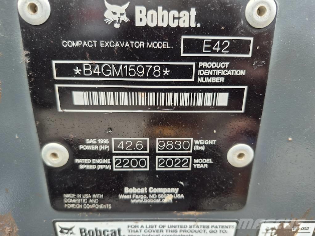 Bobcat E 42 ミニ油圧ショベル 7t以下（ミニユンボ・ミニディガー）