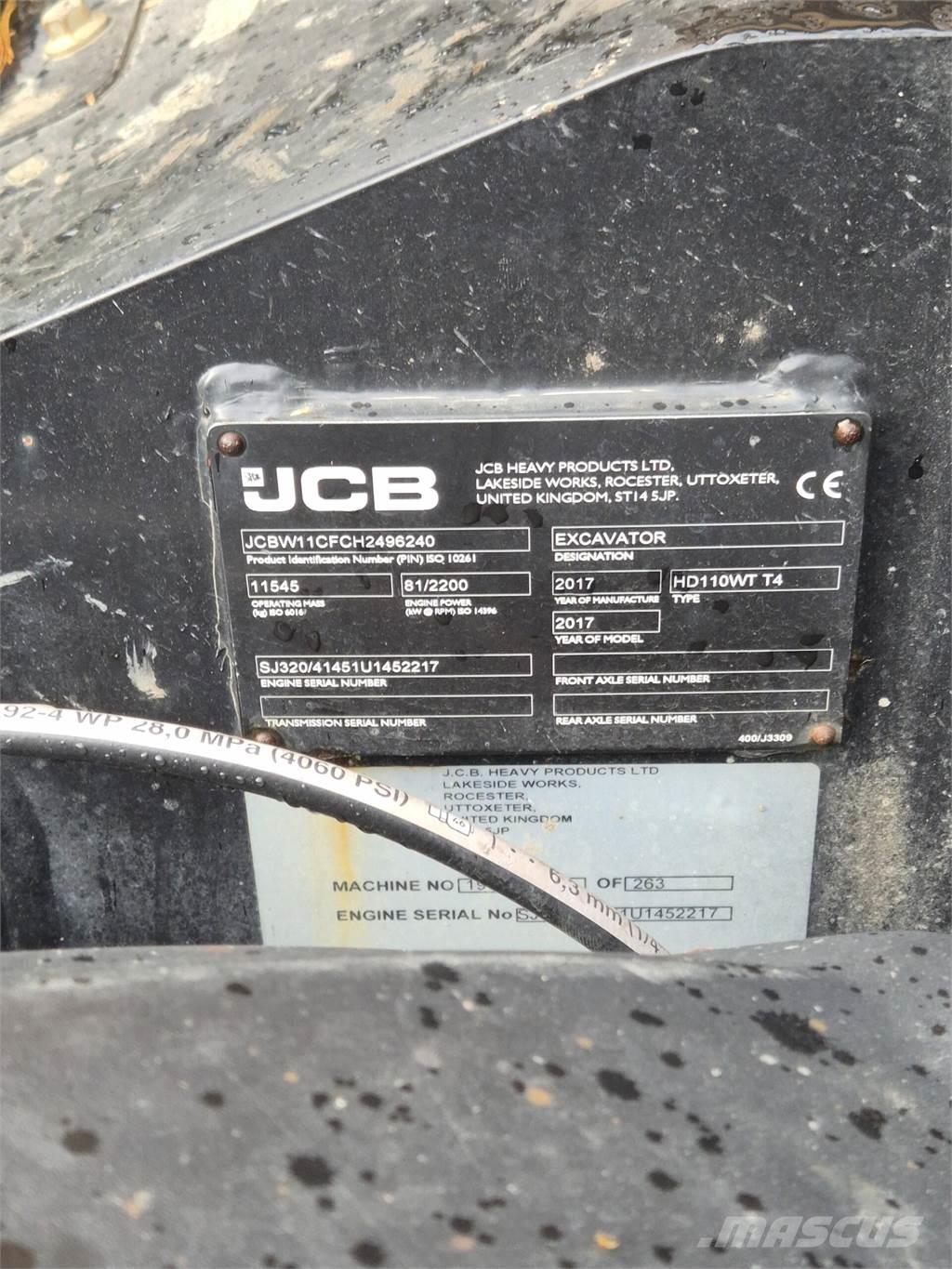 JCB 110W Hydradig ホイール式油圧ショベル（パワーショベル・ユンボ・バックホー）