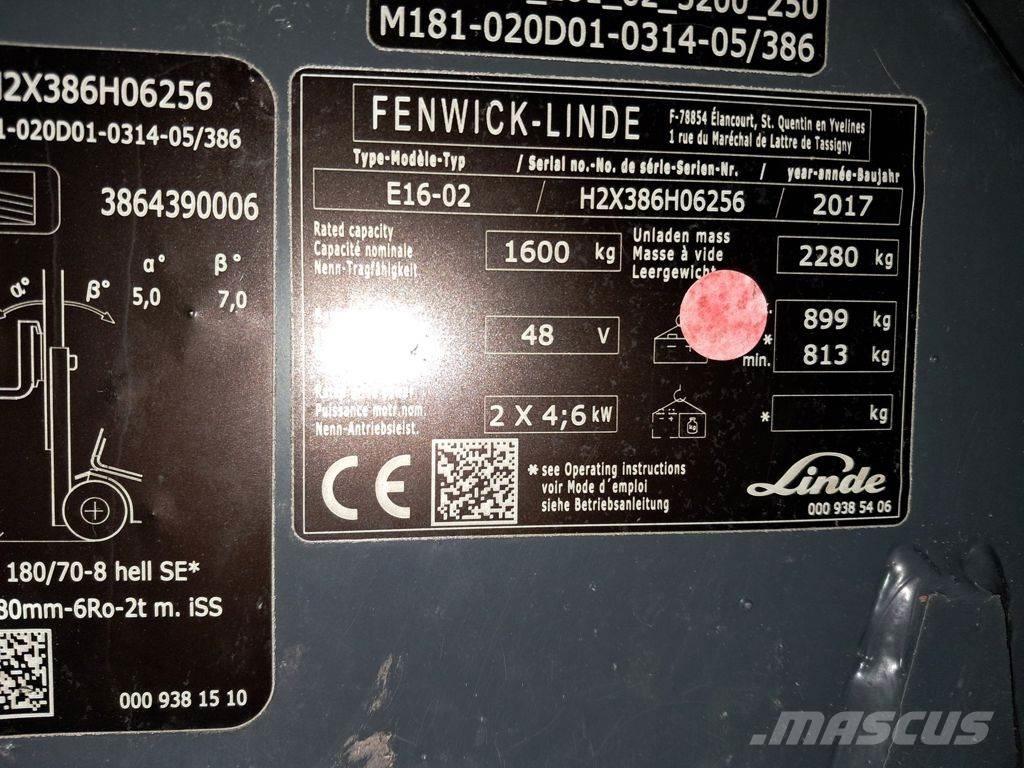 Linde E16-02 バッテリーフォークリフト