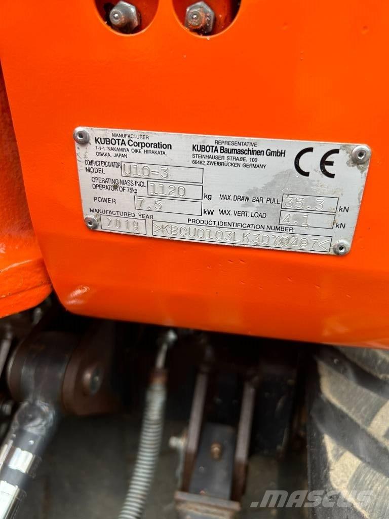 Kubota U 10-3 ミニ油圧ショベル 7t以下（ミニユンボ・ミニディガー）