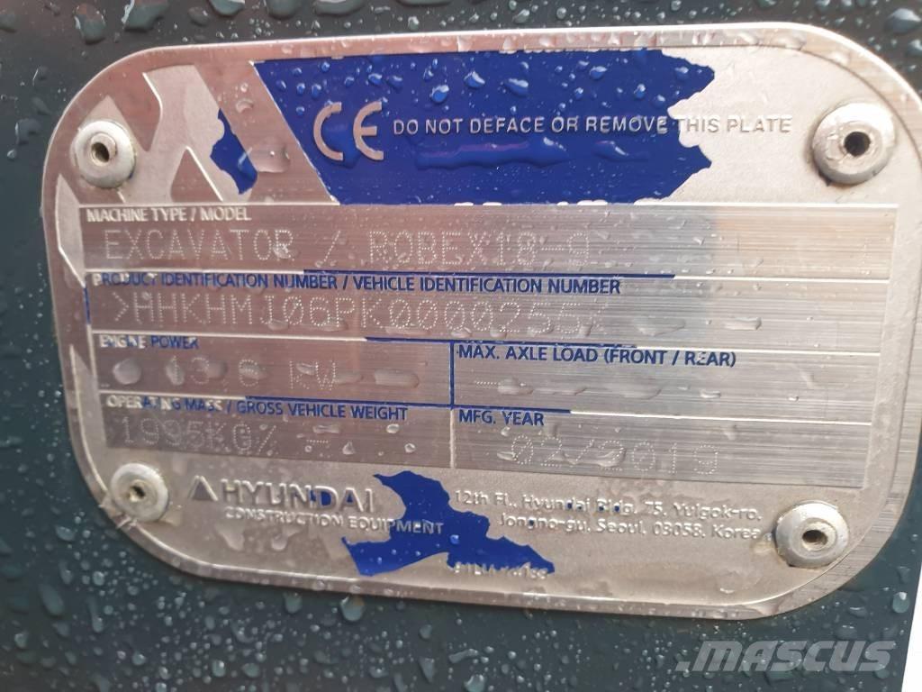 Hyundai Robex 18-9 ミニ油圧ショベル 7t以下（ミニユンボ・ミニディガー）