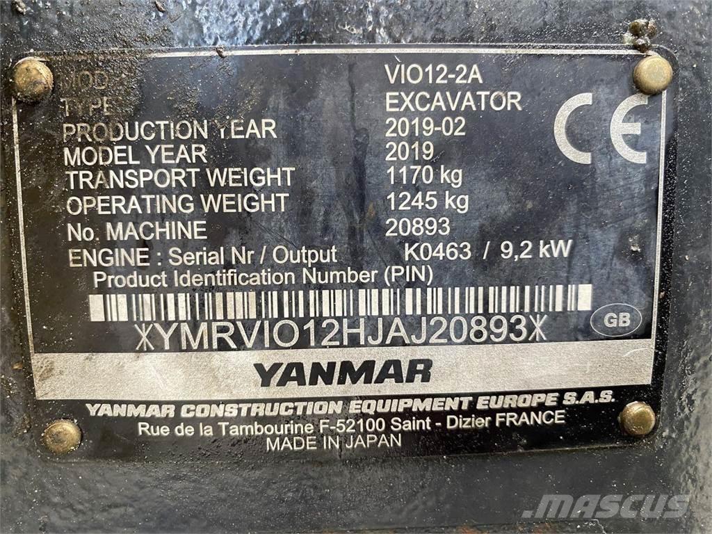 Yanmar VIO12 ホイール式油圧ショベル（パワーショベル・ユンボ・バックホー）