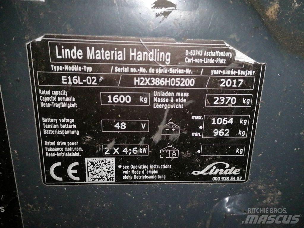 Linde E16L-02 バッテリーフォークリフト