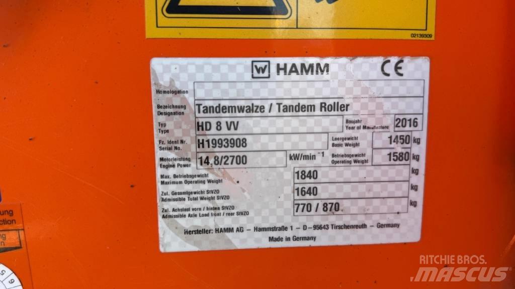 Hamm HD 8 VV タンデムローラ