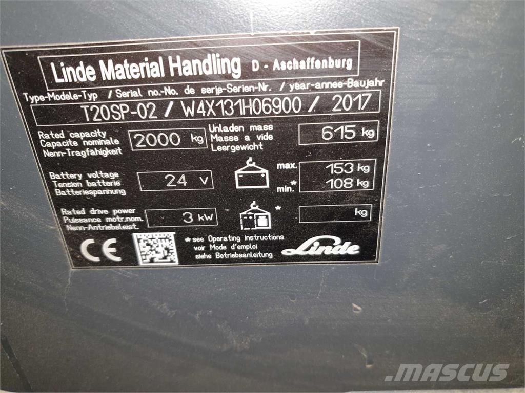 Linde T20SP ION 自走式スタッカー