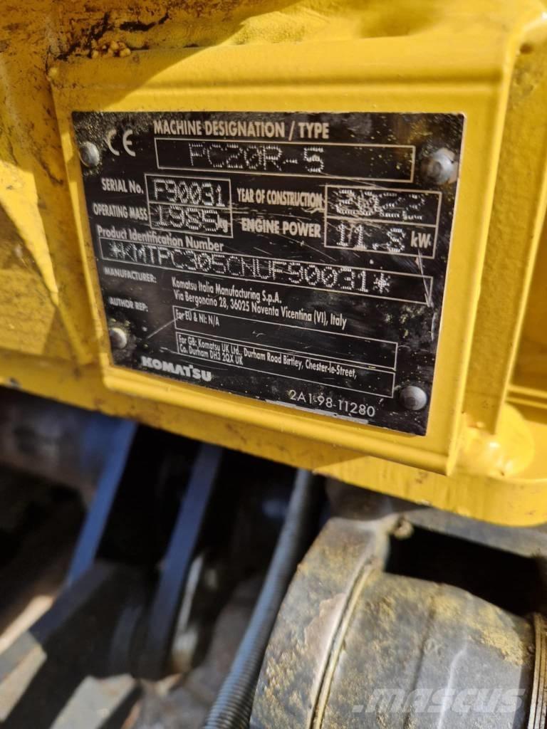 Komatsu PC 20 R-5 ミニ油圧ショベル 7t以下（ミニユンボ・ミニディガー）