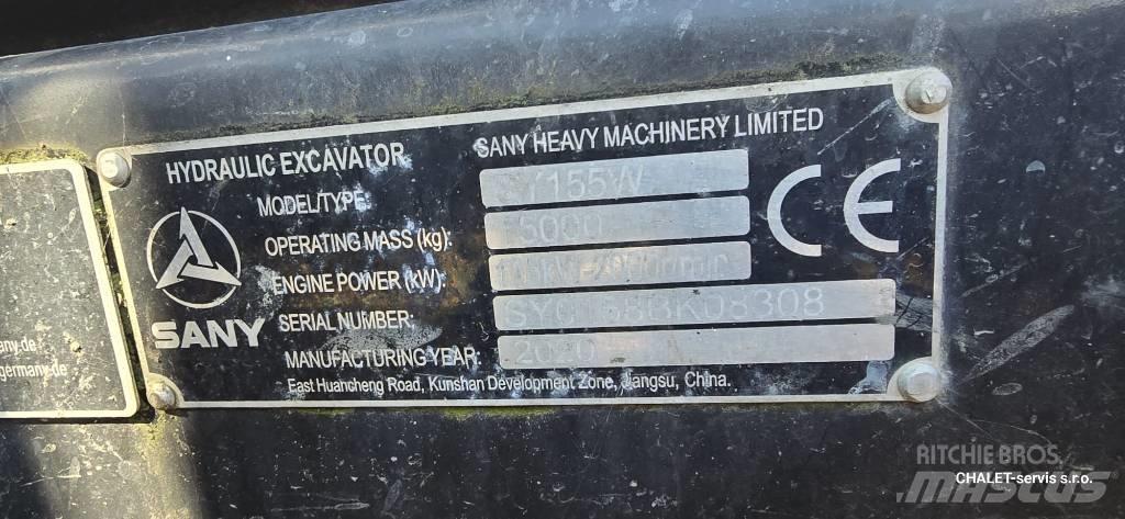 Sany SY 155 W ホイール式油圧ショベル（パワーショベル・ユンボ・バックホー）
