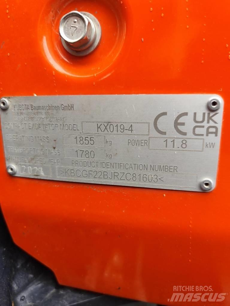 Kubota KX 019-4 ミニ油圧ショベル 7t以下（ミニユンボ・ミニディガー）