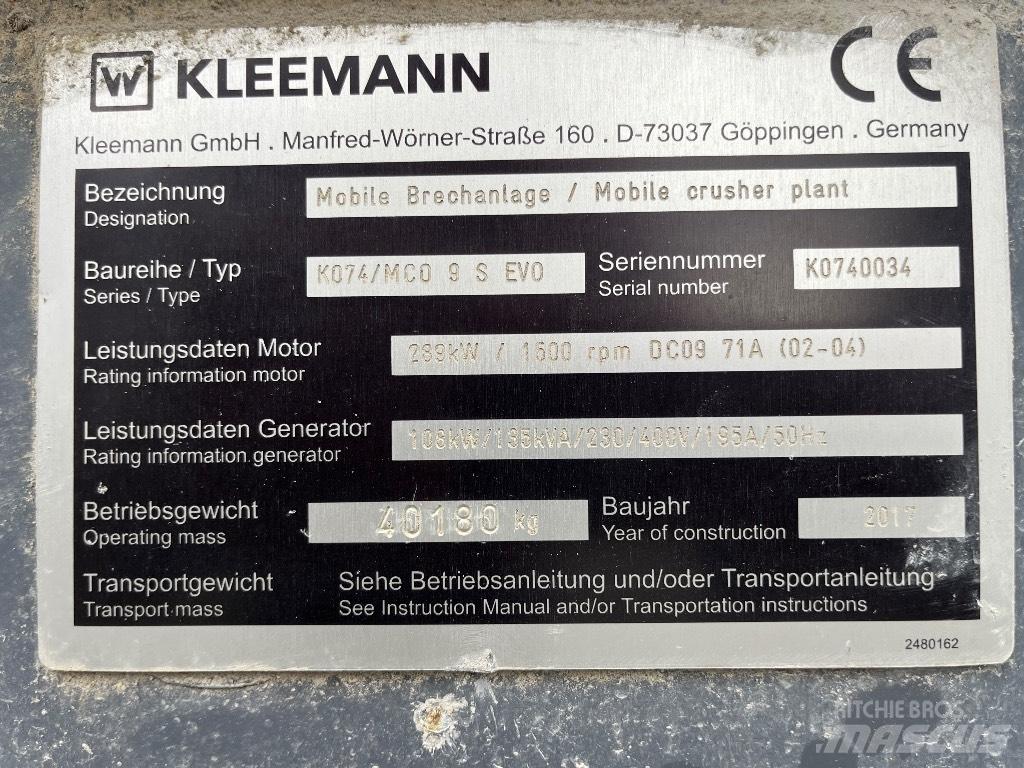 Kleemann MC 09 S 自走式クラッシャー