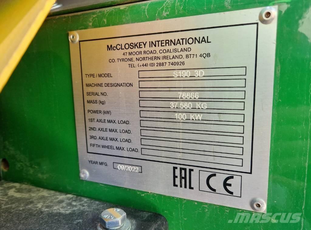 McCloskey S190 自走式スクリーン