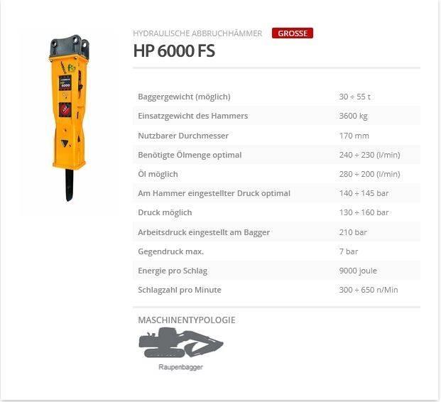 Indeco HP 6000 FS ハンマー／ブレーカ