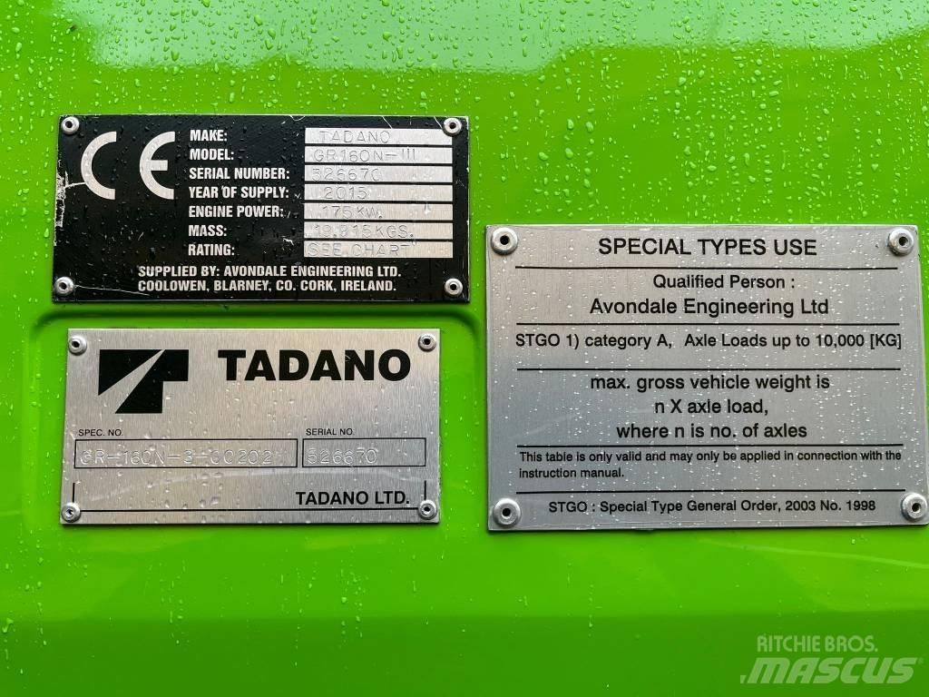 Tadano GR 160 n3 ラフテレーンクレーン