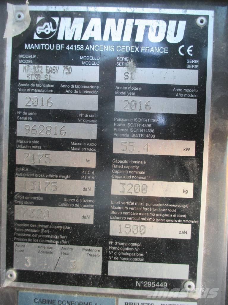 Manitou MT 932 テレスコーピックハンドラー