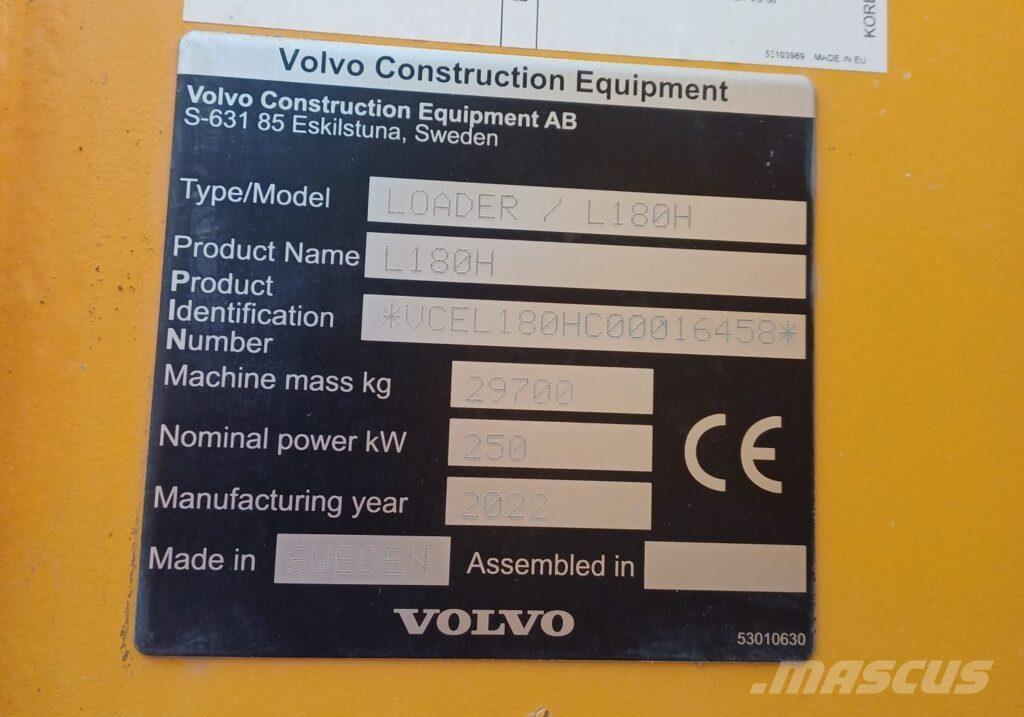 Volvo L180H ホイールローダー・タイヤショベル