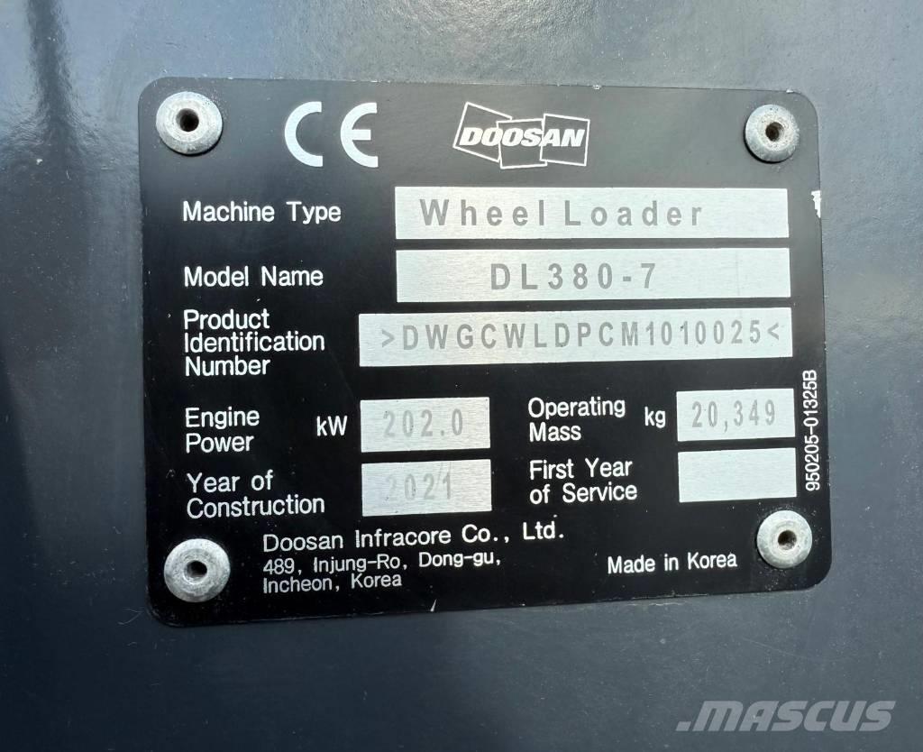 Doosan DL 380-7 ホイールローダー・タイヤショベル