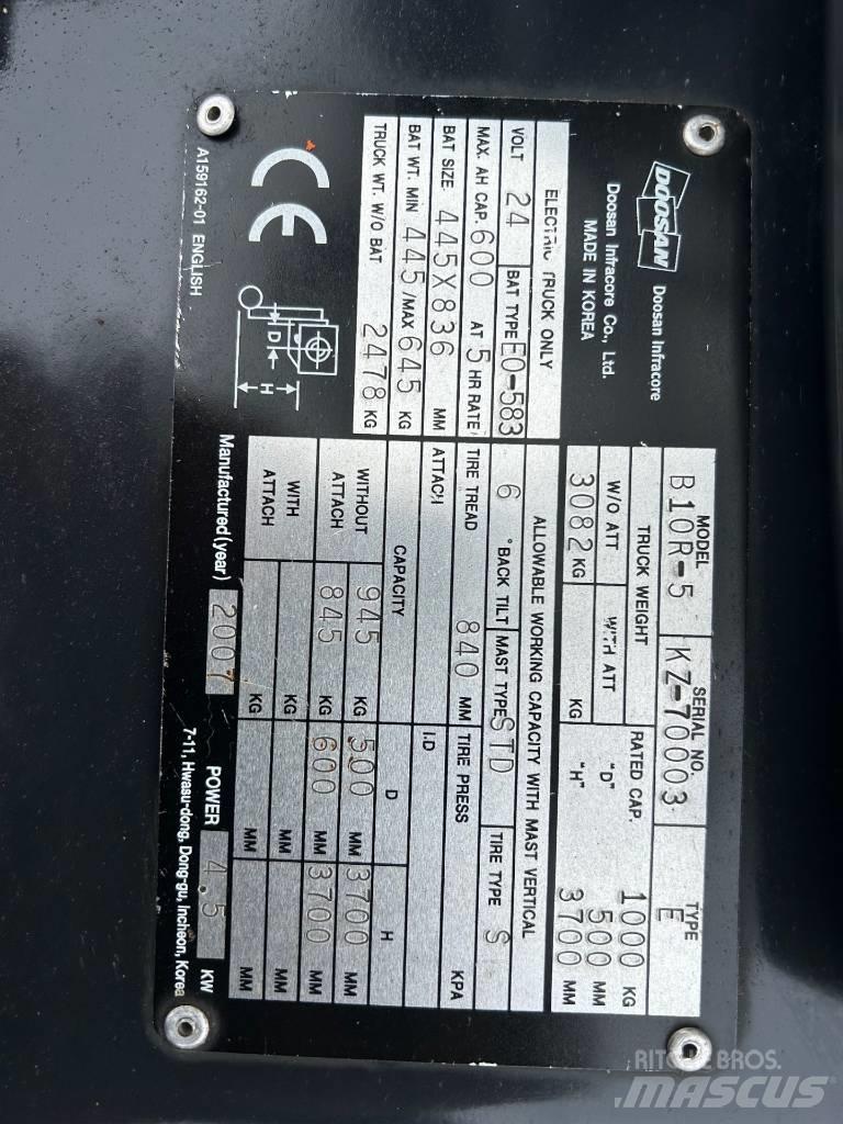 Doosan B10R-5 バッテリーフォークリフト