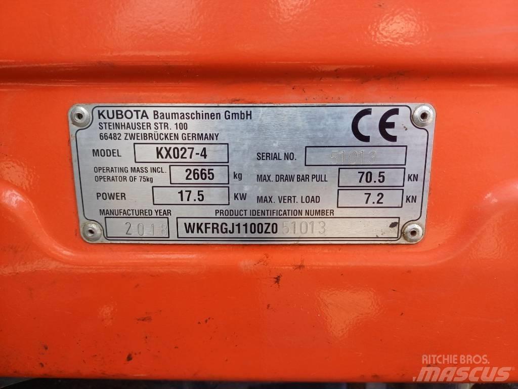 Kubota KX027-4 ミニ油圧ショベル 7t以下（ミニユンボ・ミニディガー）