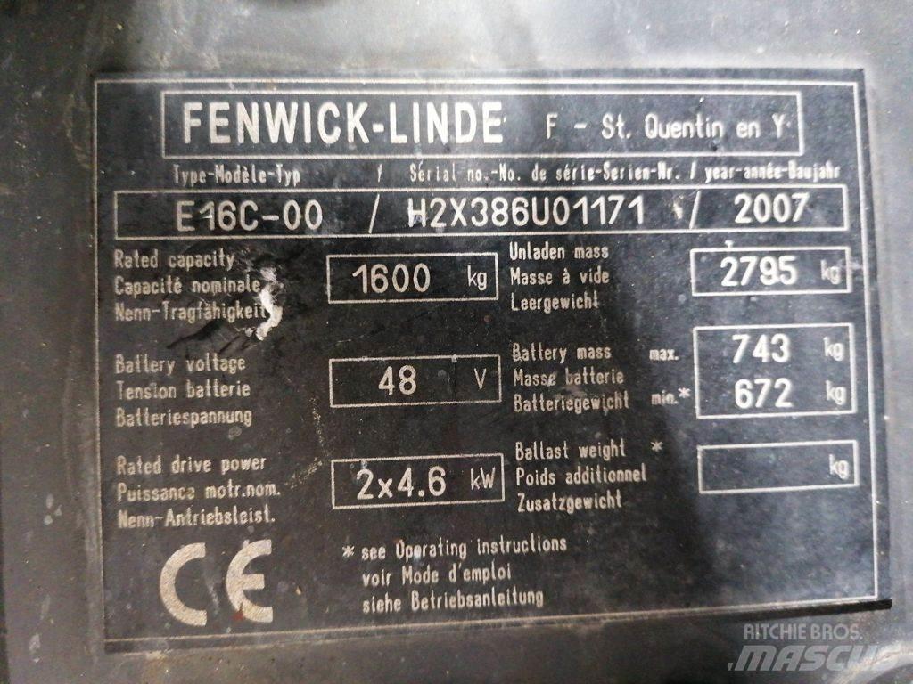 Linde E16C-00 バッテリーフォークリフト