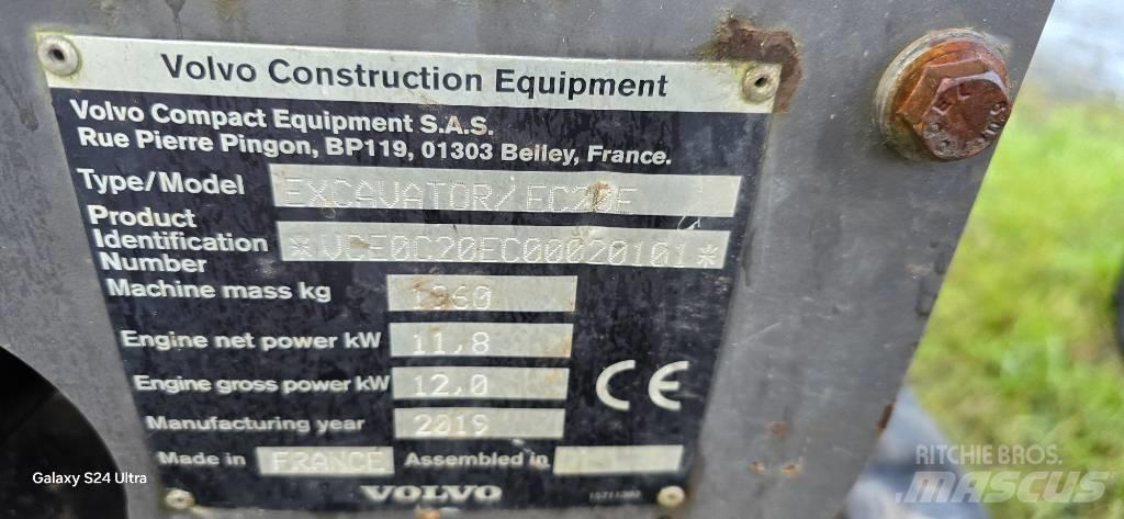Volvo EC 20 E ミニ油圧ショベル 7t以下（ミニユンボ・ミニディガー）