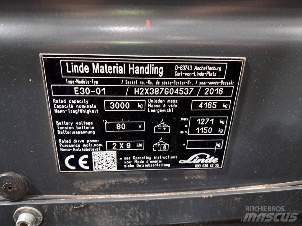 Linde E30-01 バッテリーフォークリフト