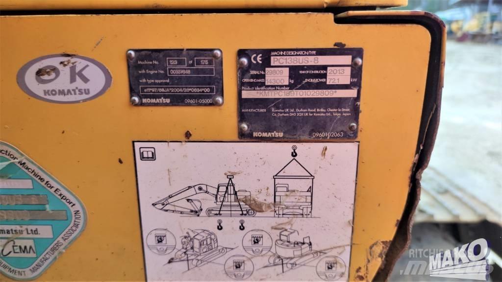 Komatsu PC 138 US-8 大型油圧ショベル12t以上（パワーショベル・ユンボ）