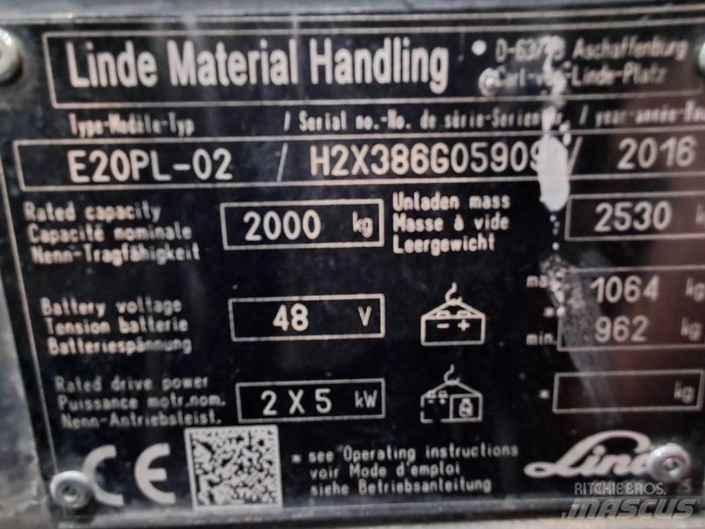 Linde E20PL-02 バッテリーフォークリフト