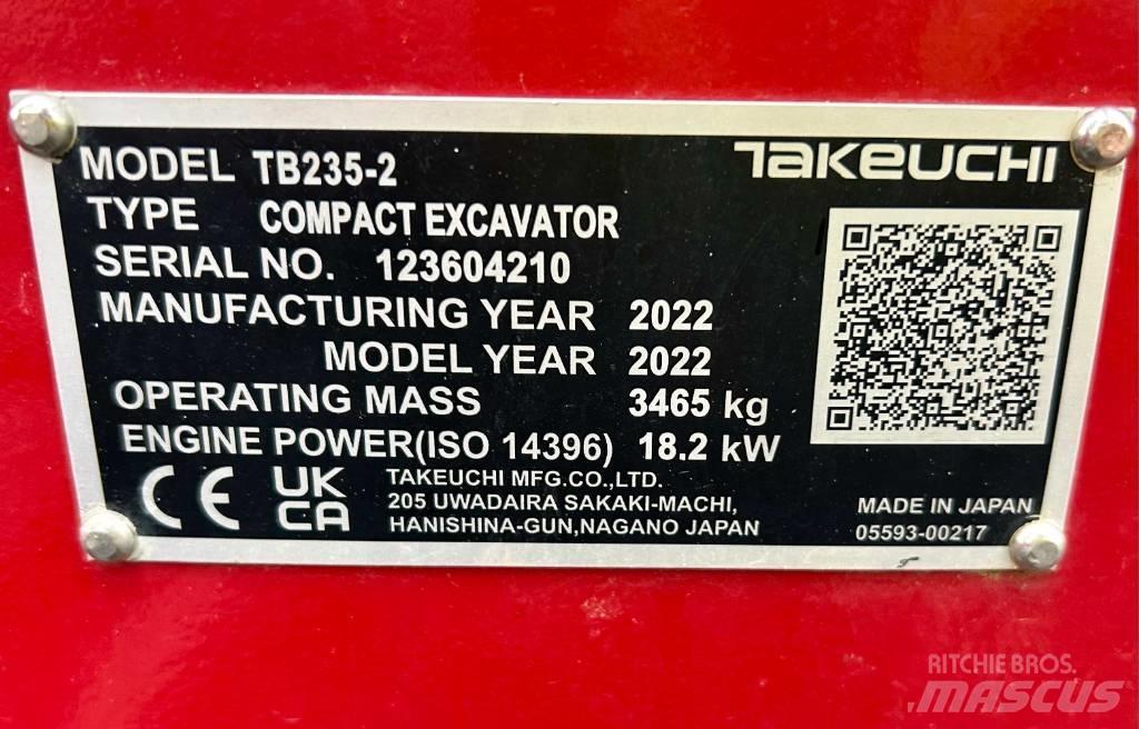 Takeuchi TB 235-2 V3 ミニ油圧ショベル 7t以下（ミニユンボ・ミニディガー）
