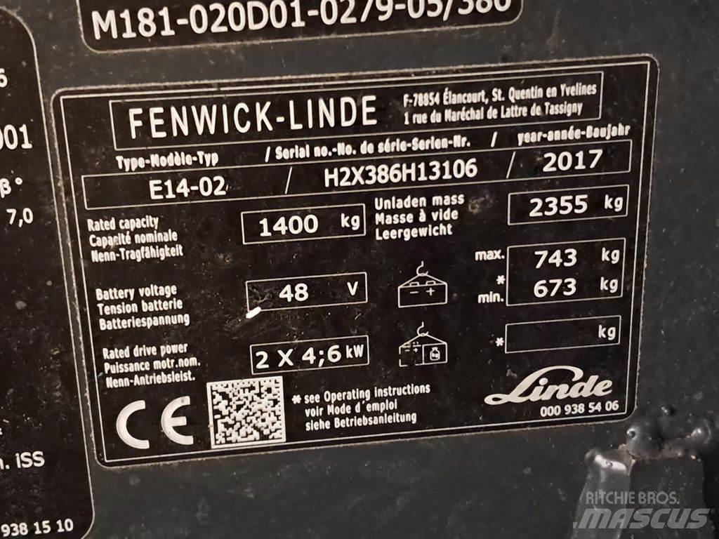 Linde E14-02 ion バッテリーフォークリフト